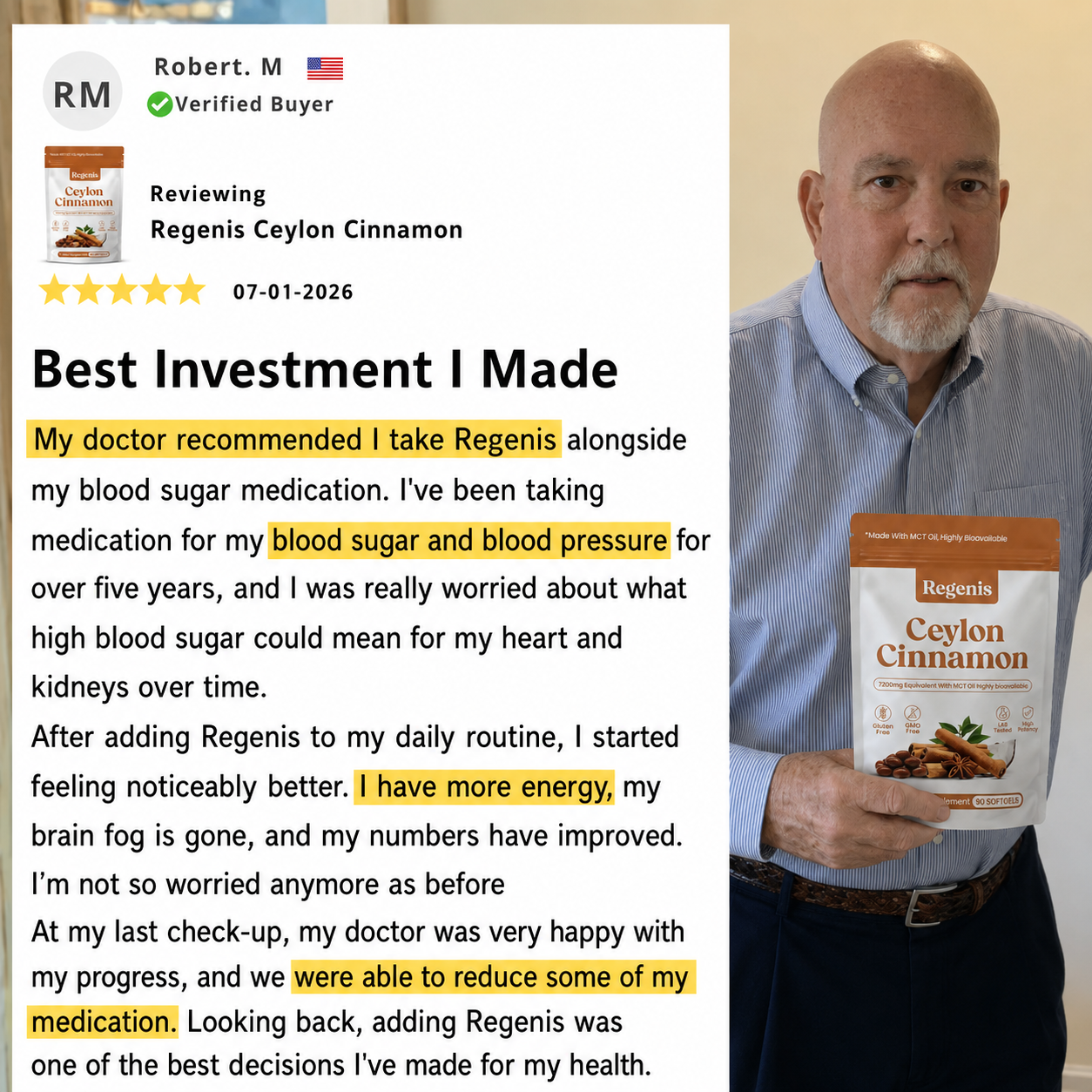 Ceylon Cinnamon 7200mg Equivalent with MCT Oil