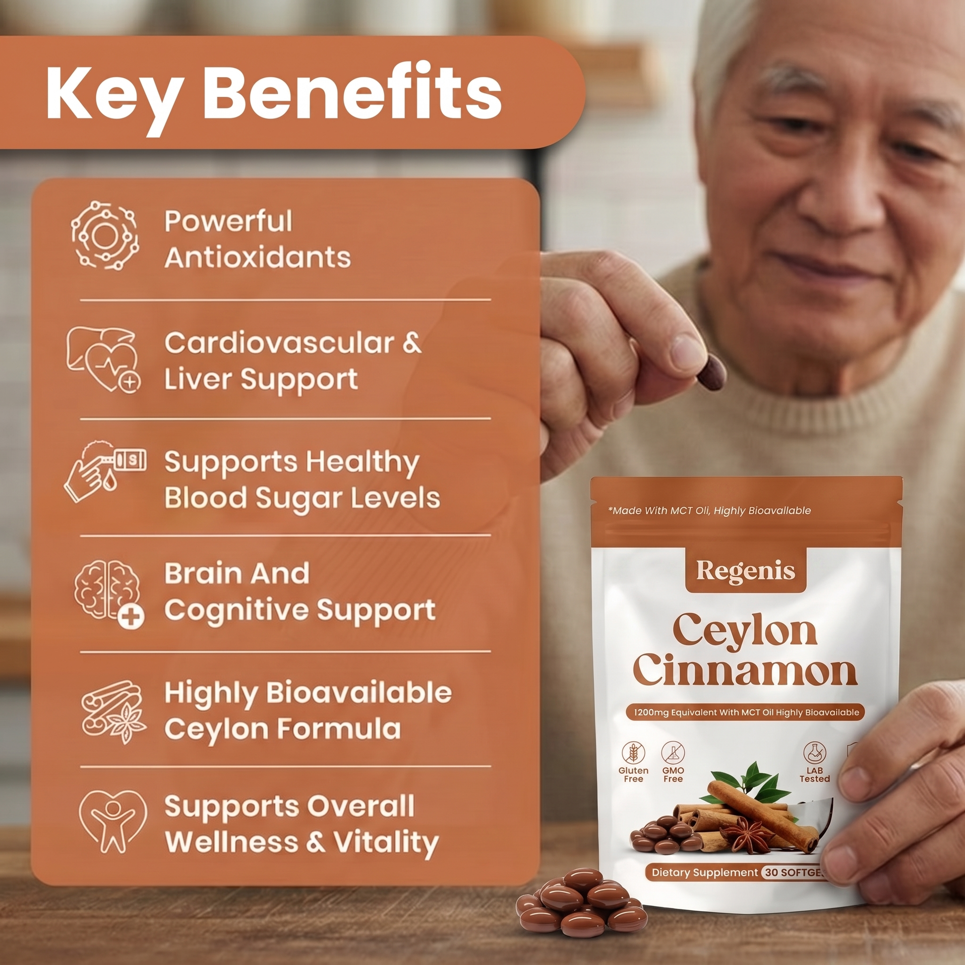 Regenis Ceylon Cinnamon 7200mg - Quality Tested